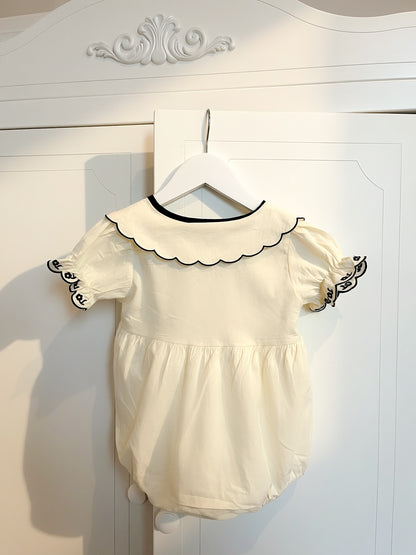 Céleste Bow Romper - Cap Sleeve
