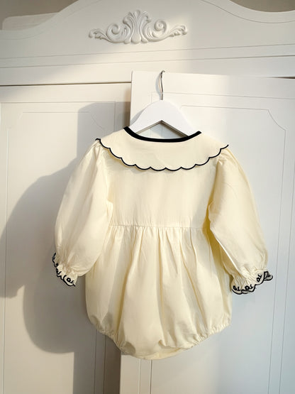 Céleste Bow Romper - Long Sleeve
