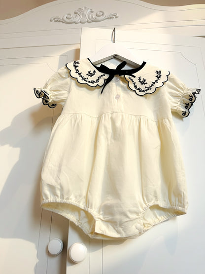 Céleste Bow Romper - Cap Sleeve