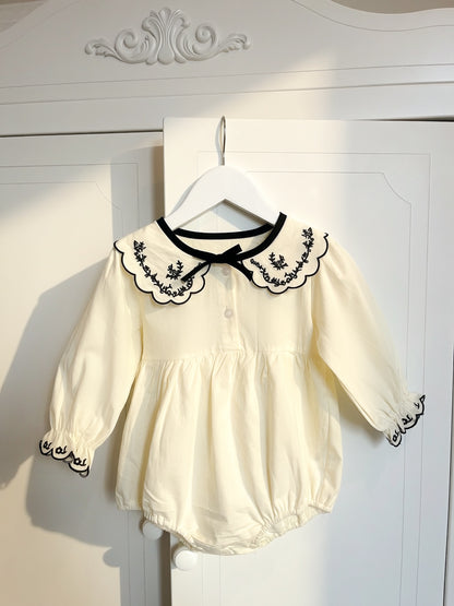 Céleste Bow Romper - Long Sleeve