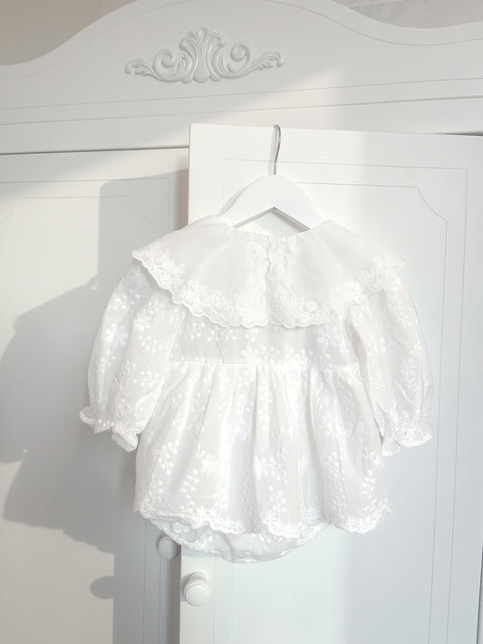 Lorelai Romper Dress - Heirloom White