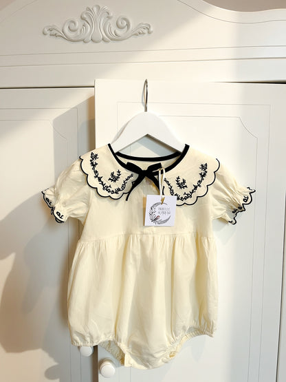 Céleste Bow Romper - Cap Sleeve