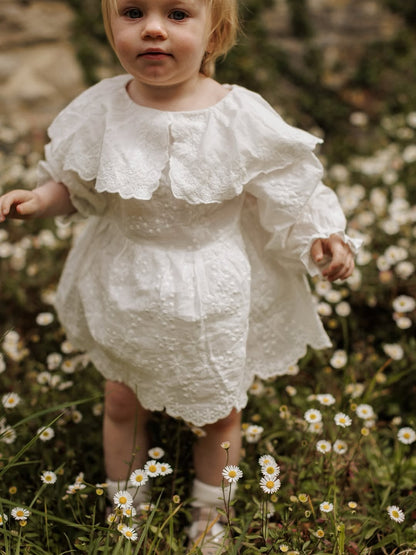 Lorelai Romper Dress - Heirloom White